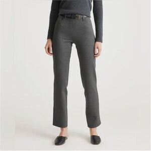 Quince-Ultra-Stretch Ponte Straight Leg 4 Pocket Pants-Charcoal Gray-SP